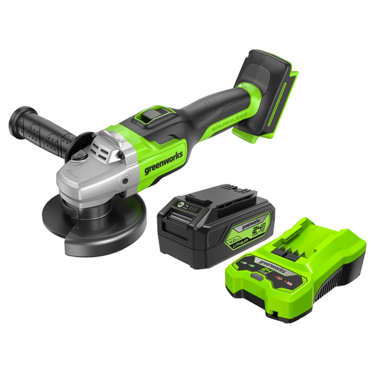 Greenworks 24V 4.5" Brushless Angle Grinder, Cordless Grinder for Cutting, Grinding, Polishing, and More