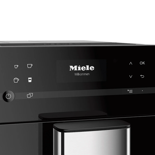 Miele CM5310 Silence Countertop Coffee Machine, Obsidian Black, Quiet Automatic Coffee Maker for Perfect Brews