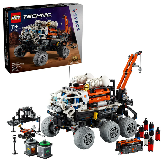 LEGO Technic Mars Crew Exploration Rover 42180 Building Set with Robotic Arm, Working Suspension, and Space Exploration Features