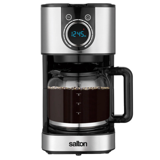 Salton 10-Cup Digital Coffee Maker, Stainless Steel