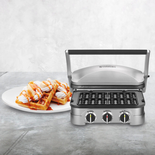 Cuisinart 5-in-1 Griddler with Reversible Nonstick Grill and Griddle Plates + Bonus Waffle Plates