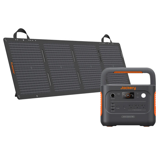 Jackery Explorer 1000 Portable Power Station with SolarSaga 100W Mini Solar Panel