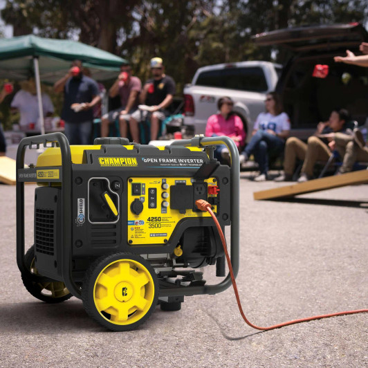 Champion 4250W Open Frame Inverter Generator with Portable Wheels