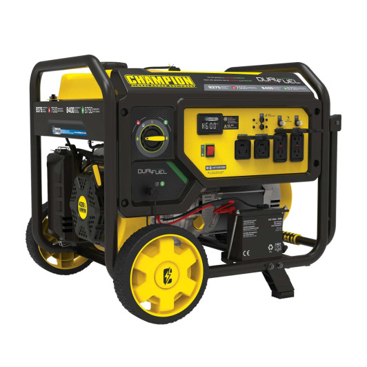Champion 9375W Dual Fuel Portable Generator with Push-Button Electric Start