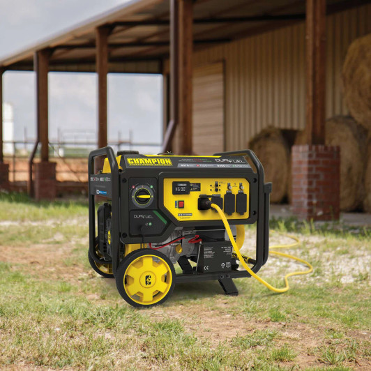 Champion 9375W Dual Fuel Portable Generator with Push-Button Electric Start