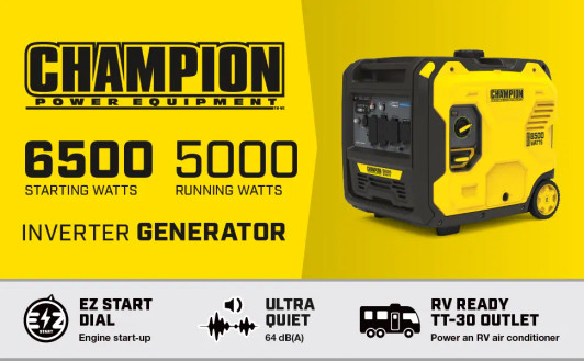 Champion 5000W Running / 6500W Peak Portable Inverter Generator