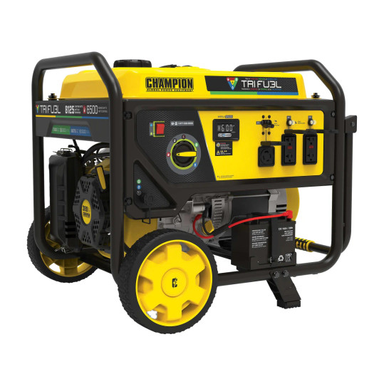 Champion 8125W Peak / 6500W Running Tri-Fuel Portable Generator with Electric Start