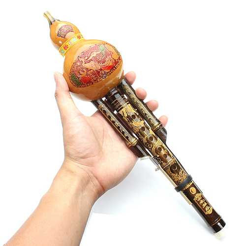 Natural Bamboo Gourd Cucurbit Flute C Tone Chinese Minority Instrument C122-976111