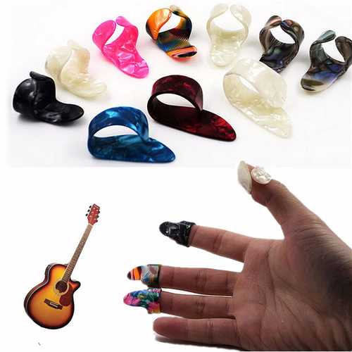 Guitar Plastic Nail Picks Plectrums 3 Finger Picks + 1 Thumb Picks Plectrums C122-1030903