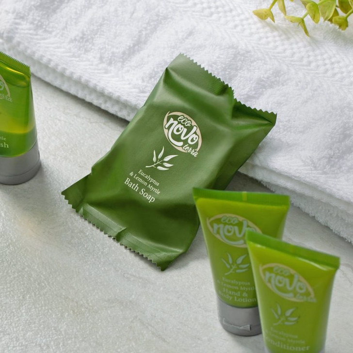 Eco Novo Terra 1.41 oz. Wrapped Glycerin Hotel and Motel Bath Soap Bar – 300/Case