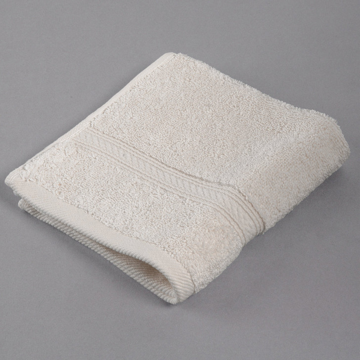 Oxford Vicenza Avorio 13″ x 13″ 100% Ringspun Combed Cotton Wash Cloth with Dobby Border 1.8 lb. – 288/Case