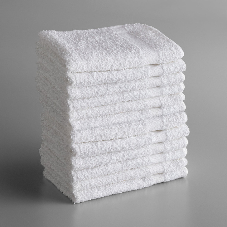 Lavex Lodging Economy 12″ x 12″ 100% Cotton Wash Cloth with Overlock Stitch 1 lb. – 12/Pack
