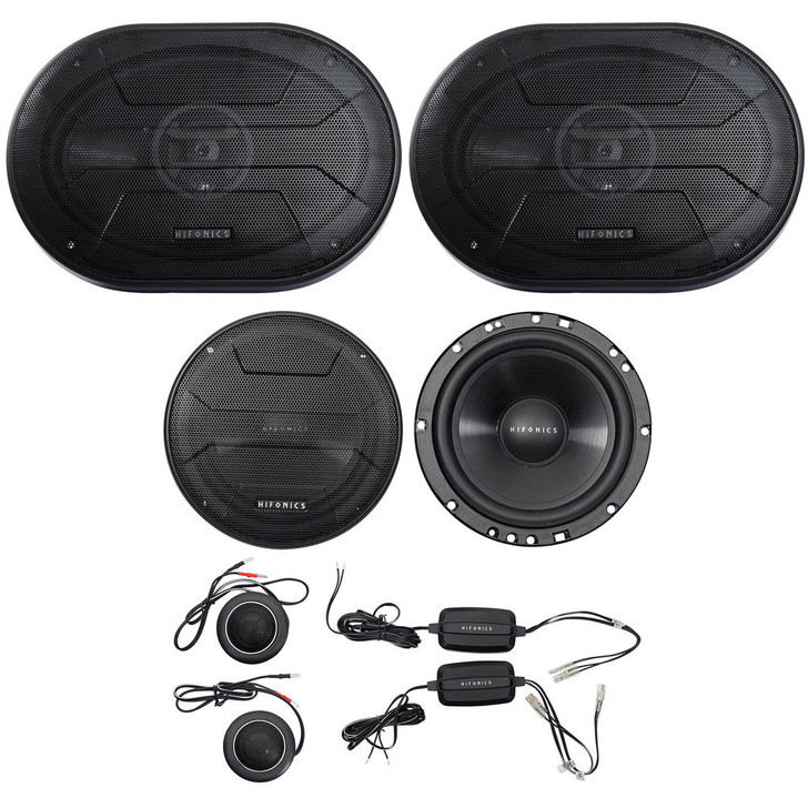 Hifonics ZS65C 6.5" 800w Component Car Speakers+(2) 6x9" 800w Coaxial Speakers