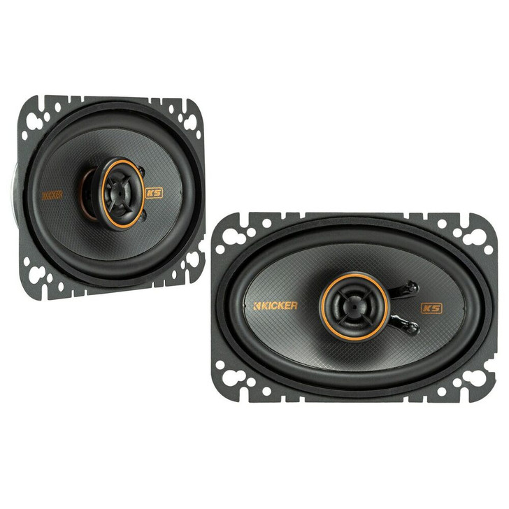 Kicker KSC460 (47KSC4604) 4" x 6" KS-Series Coaxial Speakers w/ Silk Dome tweeters