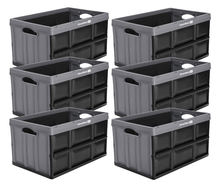 CleverMade 46L Collapsible Storage Bin - 20.8" x 14.1" x 2.75" (6/CASE)-A2ZHOME
