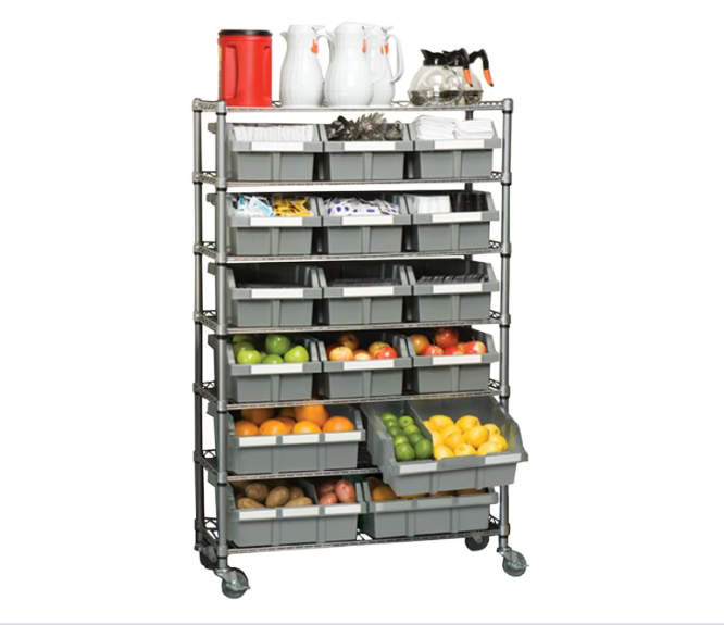 Vancouver Classics 7-Tier NSF 16-Bin Rack Shelving 14.75x36.5x22.25" - Organize with Precision-A2ZHOME