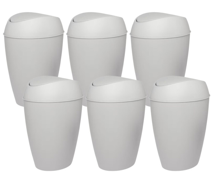 Umbra Twirla Can 9L Grey 10.25x14.5x8.75" (6/CASE) - Stylish and Compact Waste Bin-A2ZHOME