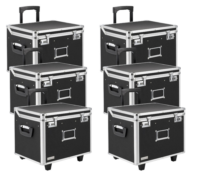 Vaultz Locking Mobile File Chest, Black 18x16x15" (6/CASE) - Secure and Portable Document Storage-A2ZHOME
