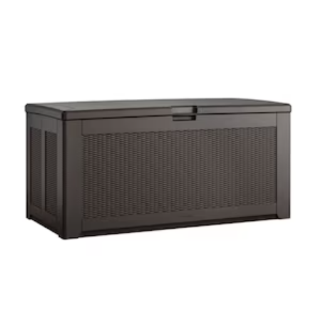 Rubbermaid Extra Large Weather Resistant Resin Outdoor Storage Patio Deck Box with Basketweave Pattern-A2ZHOME