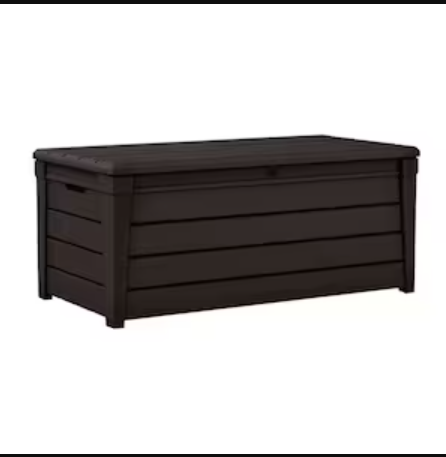 Keter Brightwood 21.5 cu.ft. 120 Gal Weather Resistant Resin Patio/Outdoor Storage Lockable Deck Box Bench-A2ZHOME
