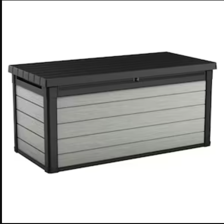 Keter Denali 27.2 cu.ft. 150 Gal Weather Resistant Resin Patio/Outdoor Storage Lockable Garden Deck Box/Bench-A2ZHOME