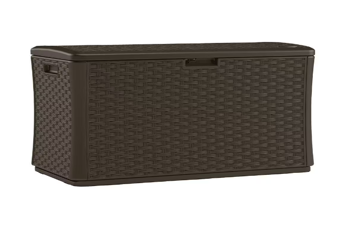 Suncast 17.9 cu. ft. Blow-Molded Resin Wicker Deck Box-A2ZHOME