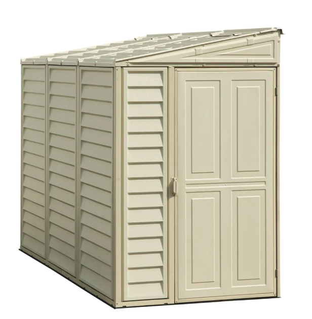 Duramax SideMate 4 ft. W x 8 ft. D Fire Retardant Vinyl Resin Shed - Spacious and Fire-Resistant Outdoor Storage-A2ZHOME