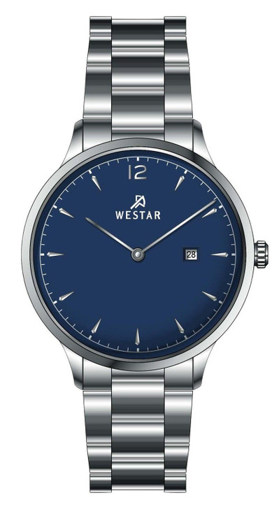 Westar Profile Stainless Steel Blue Dial Quartz 40218stn104 Women's Watch