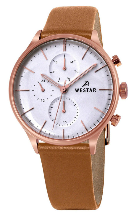 Westar Profile Leather Strap Silver Dial Quartz 50192ppn627 Men's Watch
