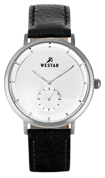 Westar Profile Leather Strap Silver Dial Quartz 50246stn107 Men's Watch
