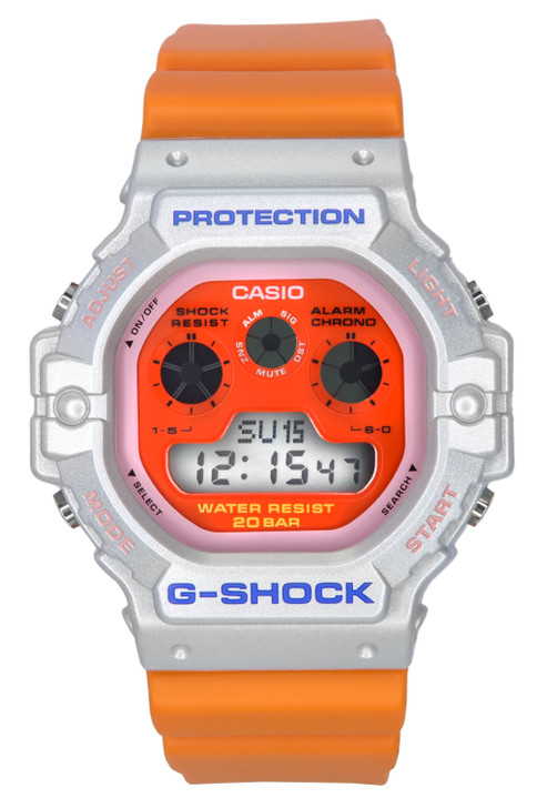 Casio G-shock Euphoria Series Digital Orange Resin Strap Quartz Dw-5900eu-8a4 200m Men's Watch