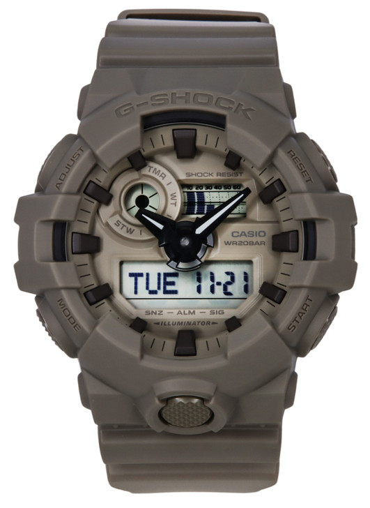 Casio G-shock Natural Color Series Analog Digital Resin Strap Grey Dial Quartz Ga-700nc-5a 200m Men's Watch