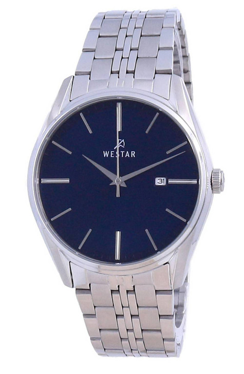 Westar Blue Dial Stainless Steel Quartz 50210 Stn 104 Men's Watch