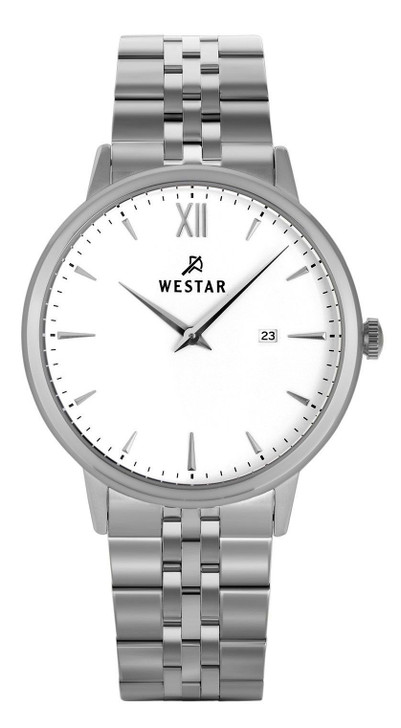 Westar Profile Stainless Steel White Dial Quartz 50215stn101 Men's Watch