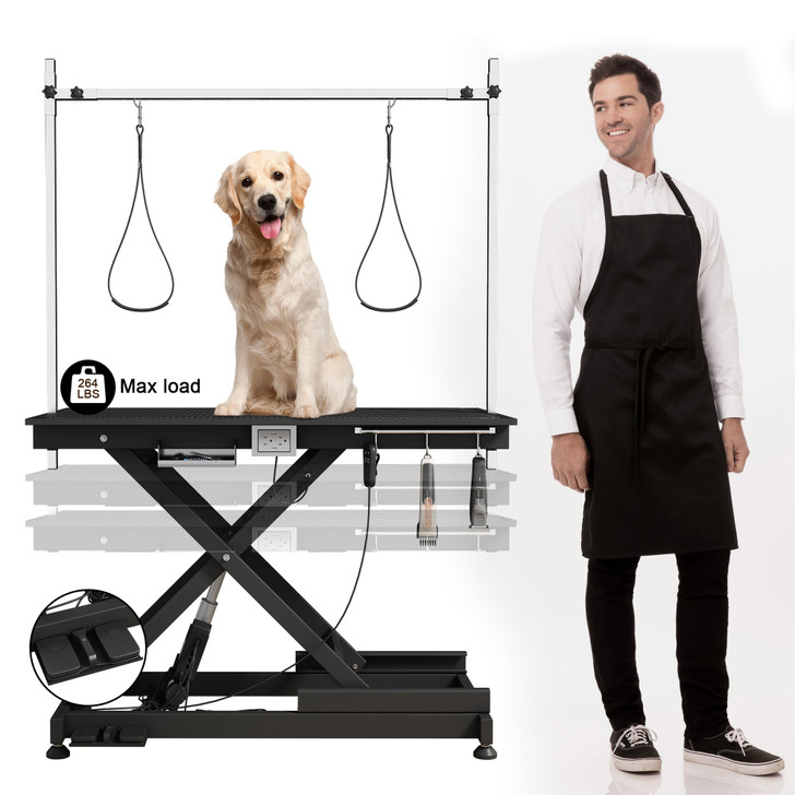 A2ZHOME Electric pet grooming table, 110V/220V professional groomer recommend super Deluxe electric pet grooming table, 110V/220V professional groomer recommend height adjust from 8 up to 36inch BLACK COLOR