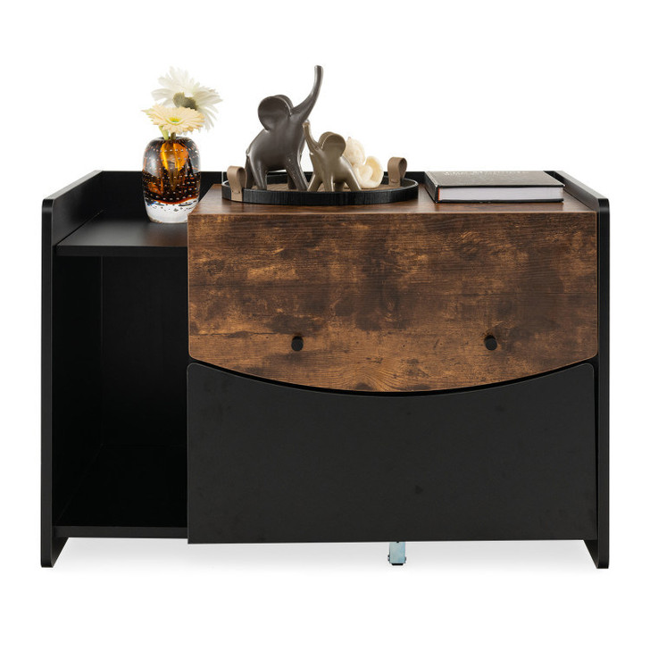 A2ZHOME Cat Litter Box Enclosure with Pull-out Drawer