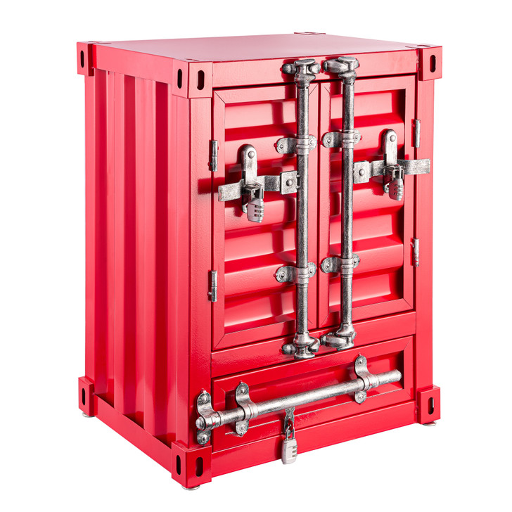 A2ZHOME Industrial Style Container Storage Cabinet Side Table Accent Furniture