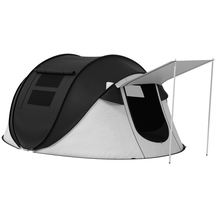 A2ZHOME Pop Up Tent, Instant Camping Tent with Porch and Carry Bag, 3000mm Waterproof, for 2-3 People, Black, (Poles Included)