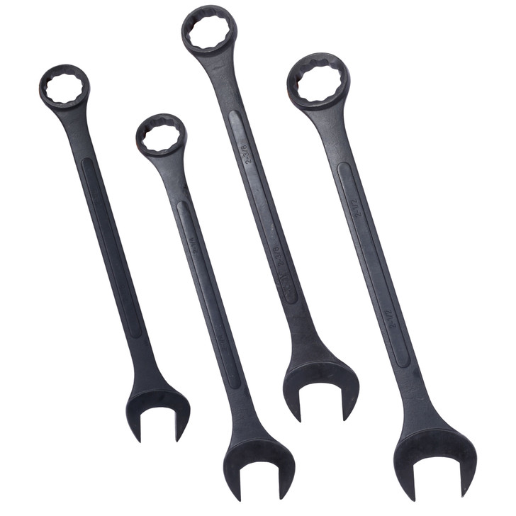 A2ZOME Jumbo Combination Wrench Set Extra Large, 4 Piece ,storage bag included ,Black Oxide