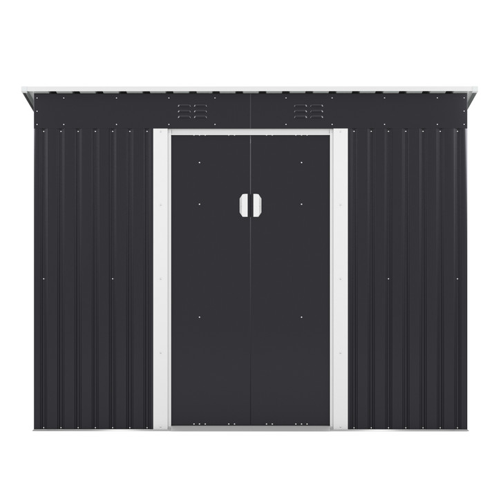 A2ZHOME 4.2'x9.1' Outdoor Storage Shed: Sleek and Durable Storage Solution in Dark Gray