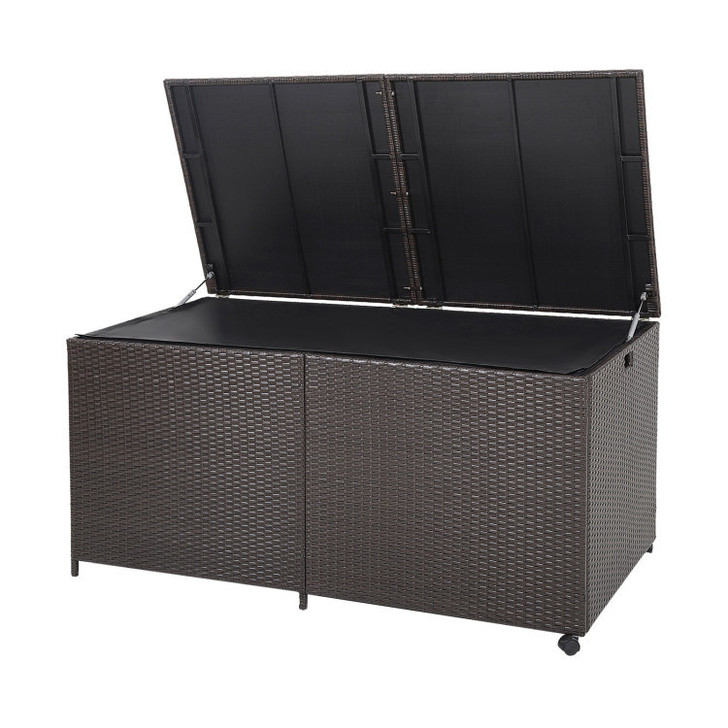 A2ZHOME 175 Gallon Outdoor Storage Box with Universal Wheels and Zippered Liner: Spacious, Mobile, and Durable Storage Solution