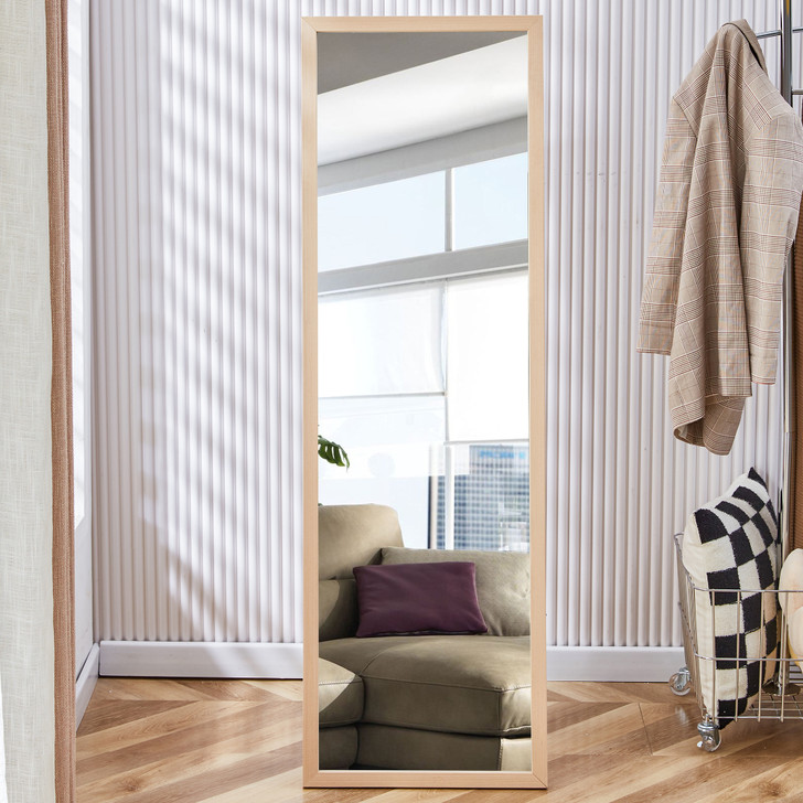 A2ZHOME Third Generation Full-Length Mirror with Thickened Border, 57.9" x 18.1", Dressing and Decorative Mirror for Bedroom, Entrance, Clothing Store