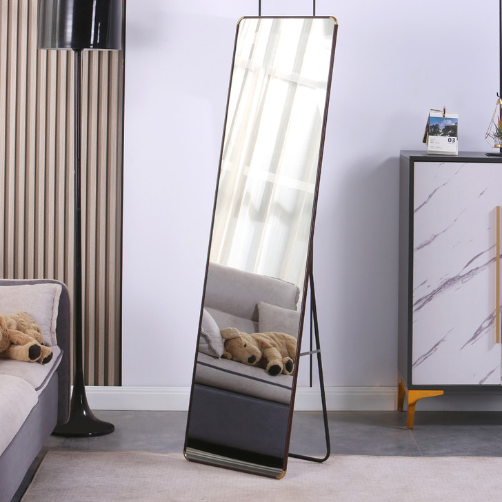 A2ZHOME 4th Generation Floor Standing Full-Length Mirror, 60" x 16.5", Wall Mirror for Bathroom, Bedroom, Foyer, Clothing Store