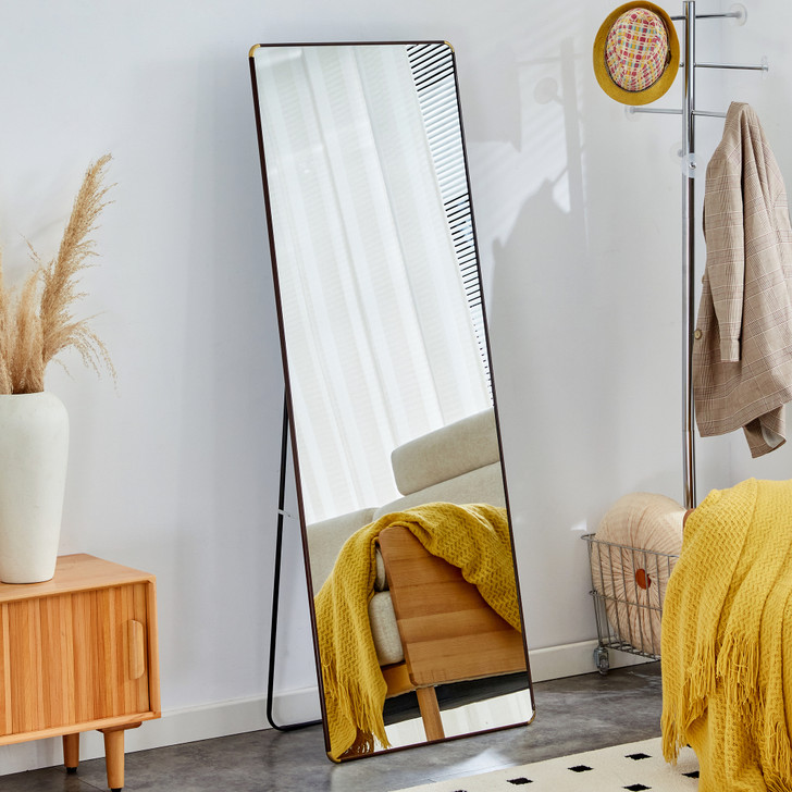 A2ZHOME 4th Generation Floor Standing Full-Length Mirror, 65" x 23.2", Wall-Mounted Bathroom Makeup Mirror, Bedroom Foyer, Clothing Store