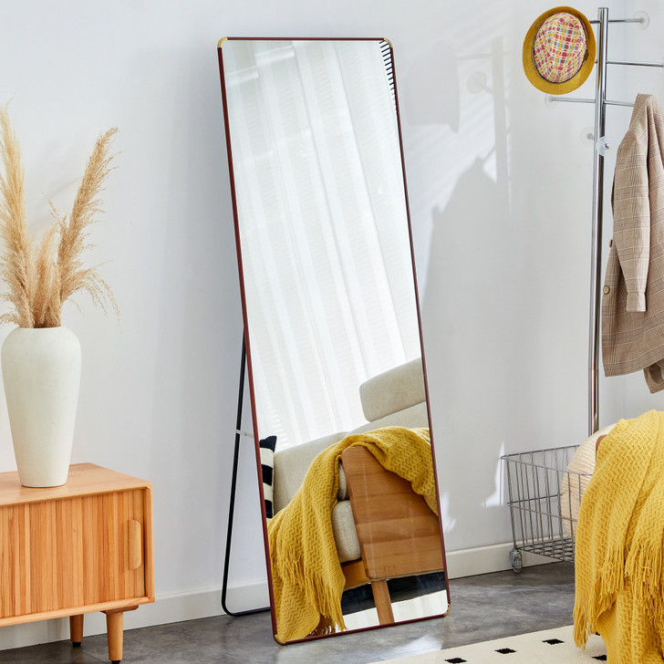 A2ZHOME 4th Generation Floor Standing Full-Length Mirror, 65" x 23.2", Wall-Mounted Bathroom Makeup Mirror, Bedroom, Foyer, Clothing Store