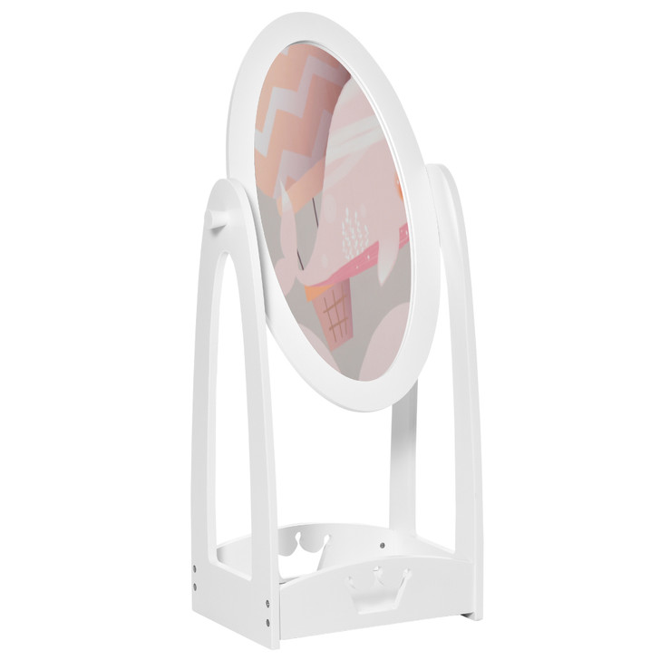 A2ZHOME Full Length Mirror for Children - Adjustable View for Dress-Up and Make-Up, White