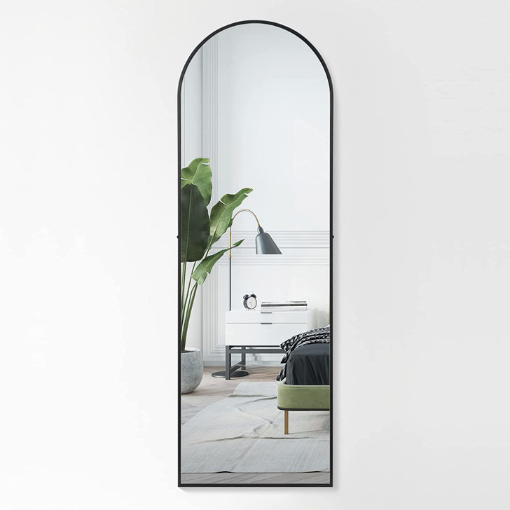 A2ZHOME Full-Length Arched-Top Mirror with Stand - Floor & Wall-Mounted Options