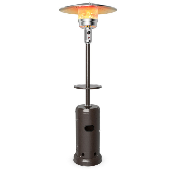 A2ZHOME 48,000 BTU Standing Outdoor Heater Propane LP Gas Steel with Table and Wheels