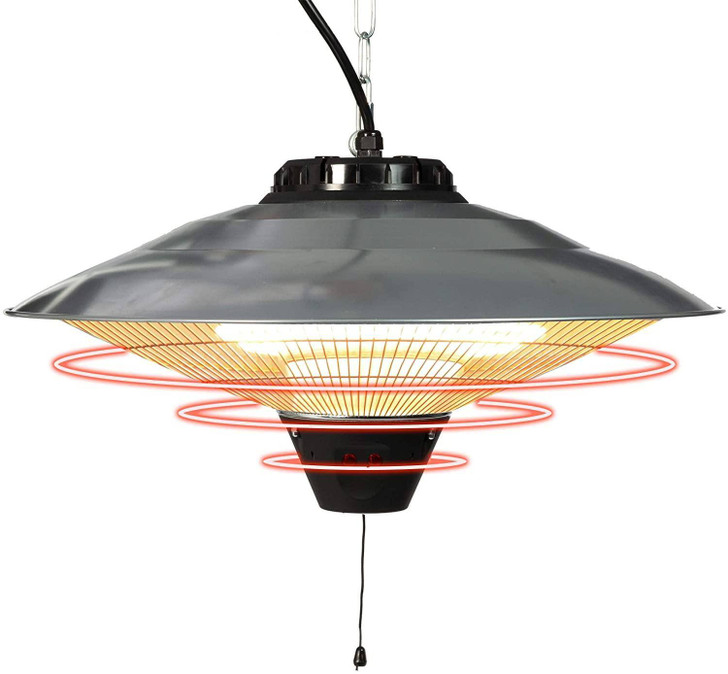 A2ZHOME Electric Patio Heater, Ceiling Mounted or Hanging Infrared Heater, Waterproof IP24