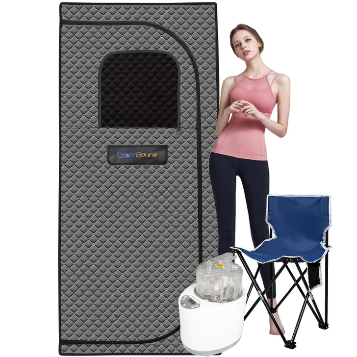 A2ZHOME Portable Sauna for Home - Steam Sauna Tent with Heater, Chair, Remote, and Accessories for Personal Spa Experience